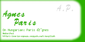 agnes paris business card